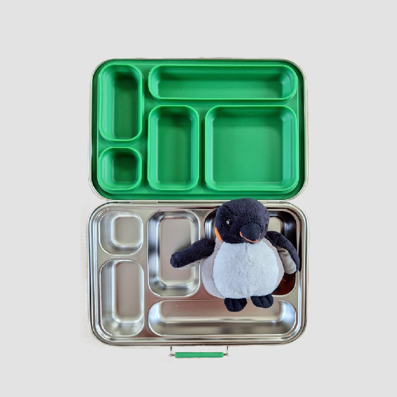 bentomax-stainless-steel-lunchbox-green-lid-open